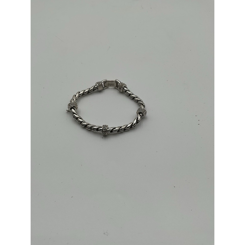 Brighton Meridian Silver Barrel Crystals Bracelet